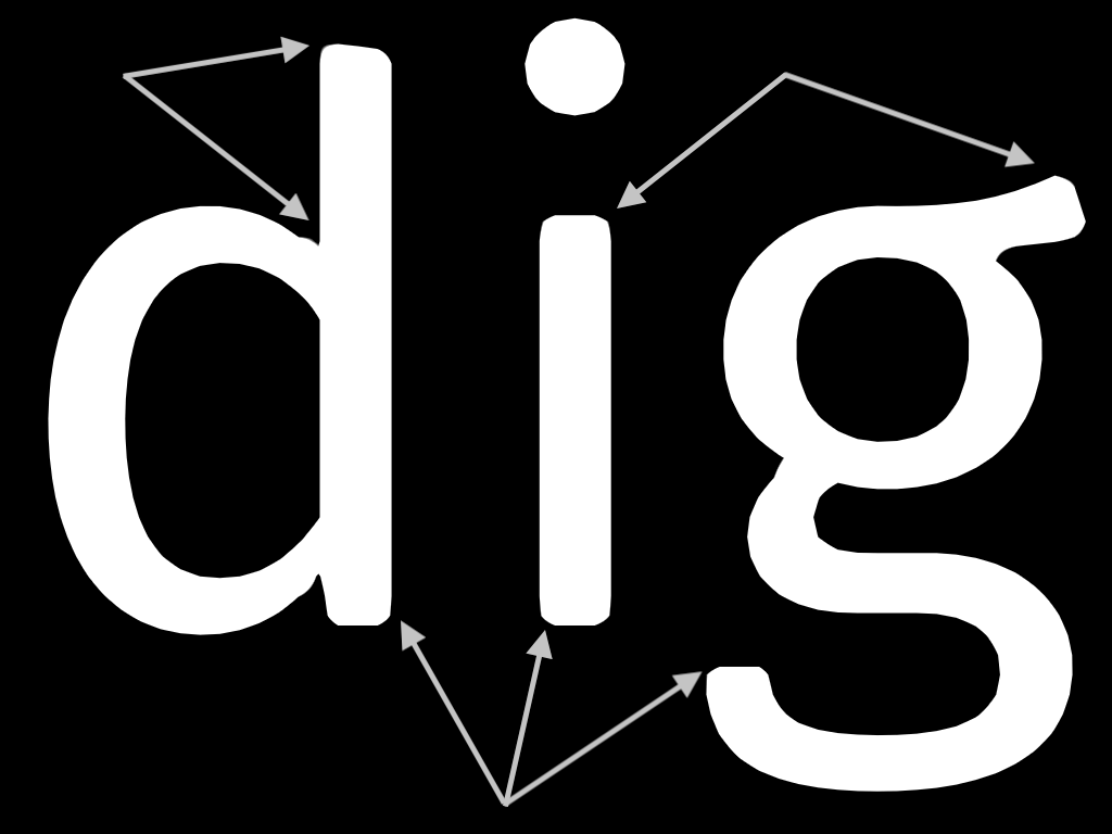 Screenshot showing how corners of an SDF rendered font can be round