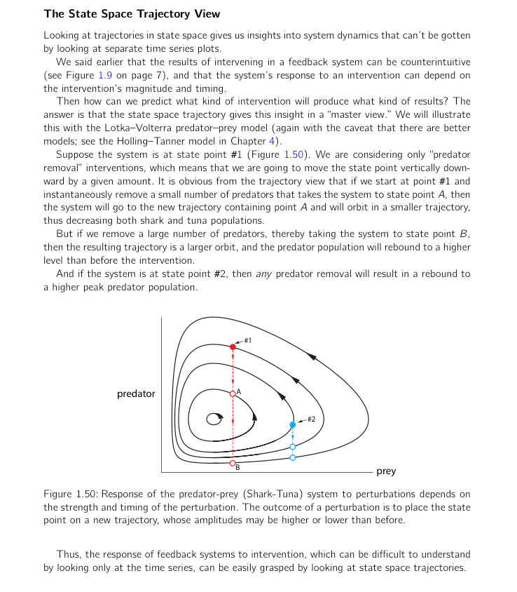 Modeling Life textbook, describing the use of phase plots to predict the effect of intervention