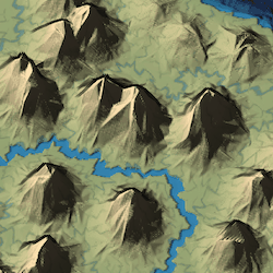Mountains produced with worley noise