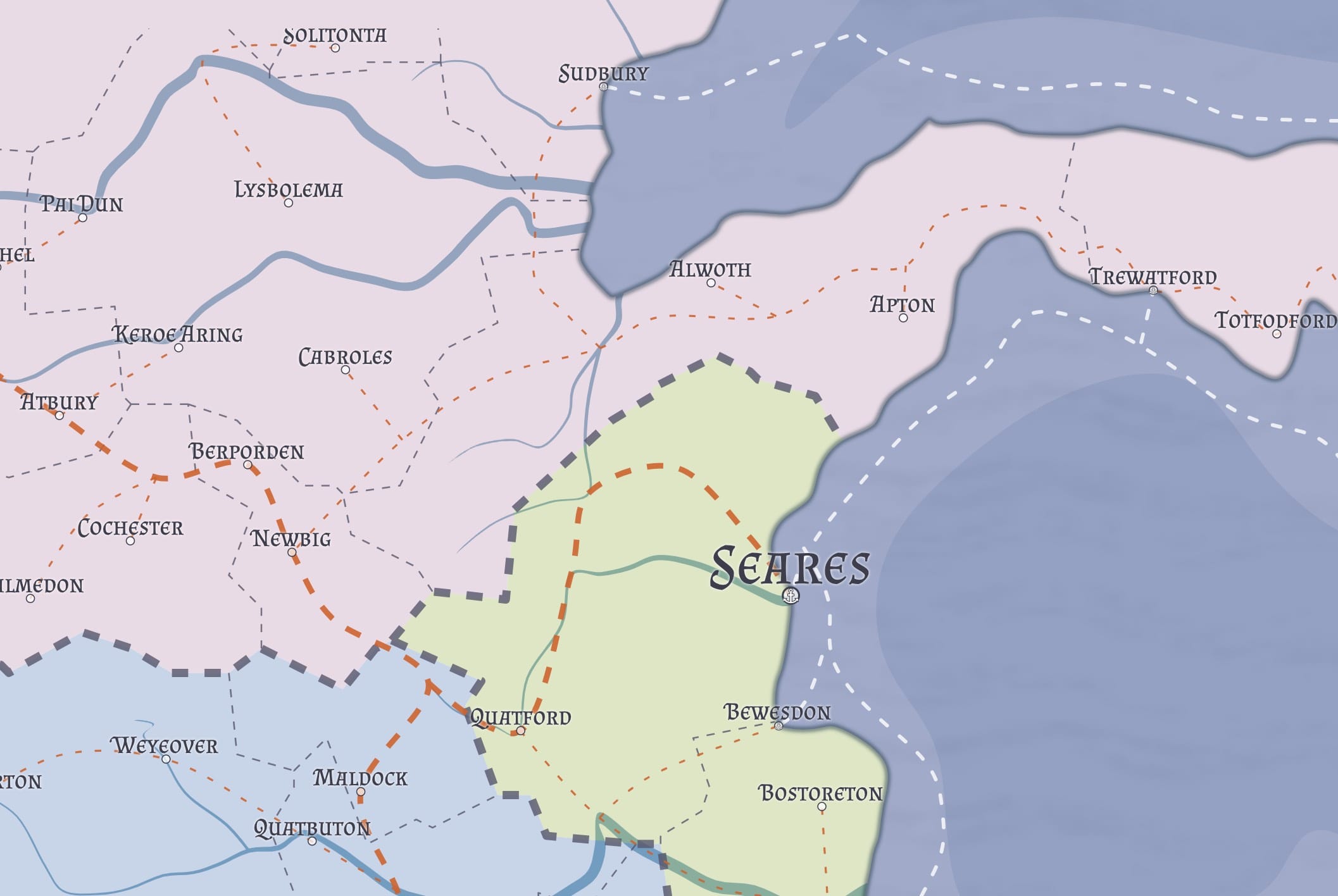 Region map with annotations