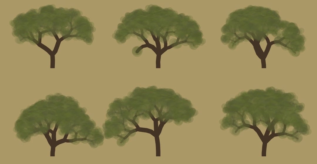 Larger drawing of trees